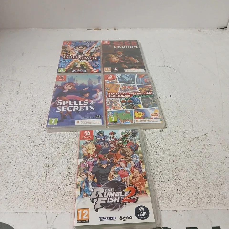APPROXIMATLEY 5 X NINTENDO SWITCH GAMES INCLUDING CARNIVAL GAMES AND THE RUMBLE FISH 2