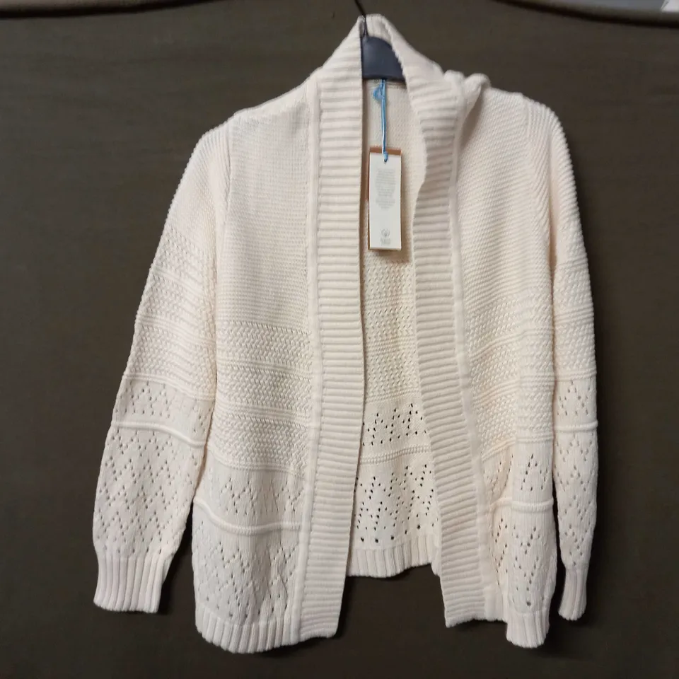 WOOLOVERS POINTELLE EDGE TO EDGE COVER UP IN CREAM - XL