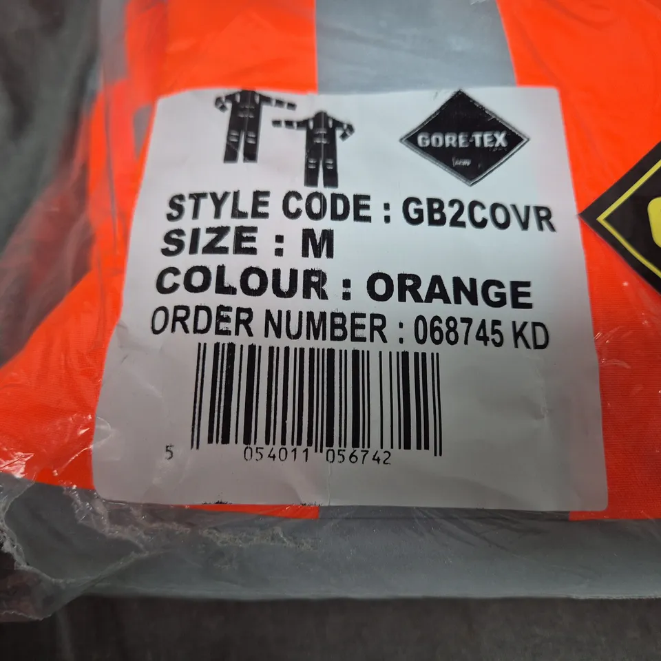 GORE-TEX HI-VIS ORANGE COVERALL, UK SIZE M – STYLE GB2COVR (EN ISO 20471:2013 CLASS 3)
