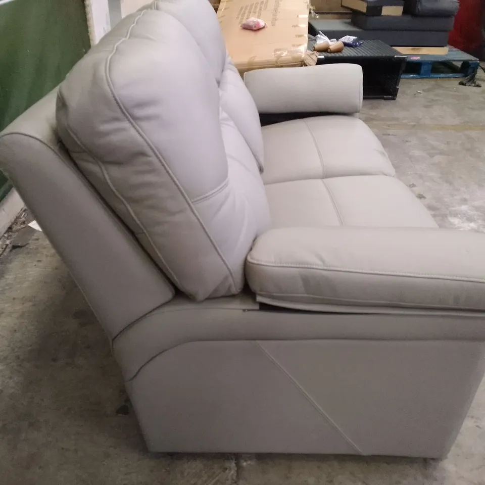 QUALITY DESIGNER G-PLAN SEATTLE 2.5 SEATER SOFA - CAMBRIDGE GREY LEATHER