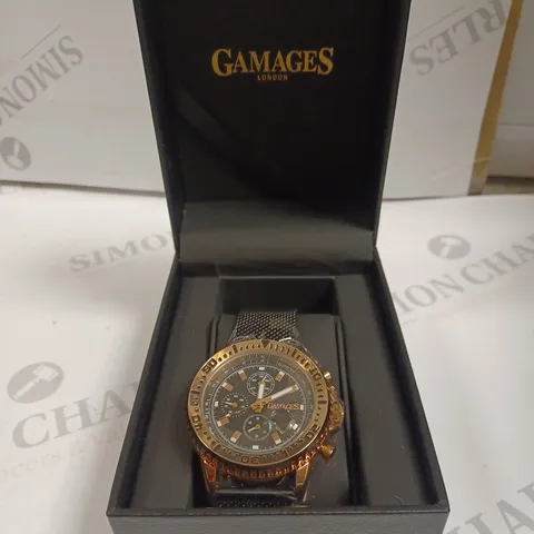 GAMAGES DOMINANCE TWO TONE BLACK DIAL WATCH