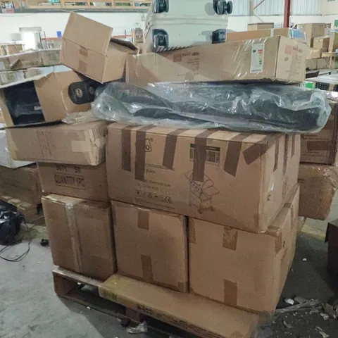 PALLET OF ASSORTED HOUSEHOLD GOODS AND PRODUCTS TO INCLUDE;GARDEN RATTAN SET, SUITCASE,COTTON STRING BAGS, BOOSTER SEAT,SIDE TABLE