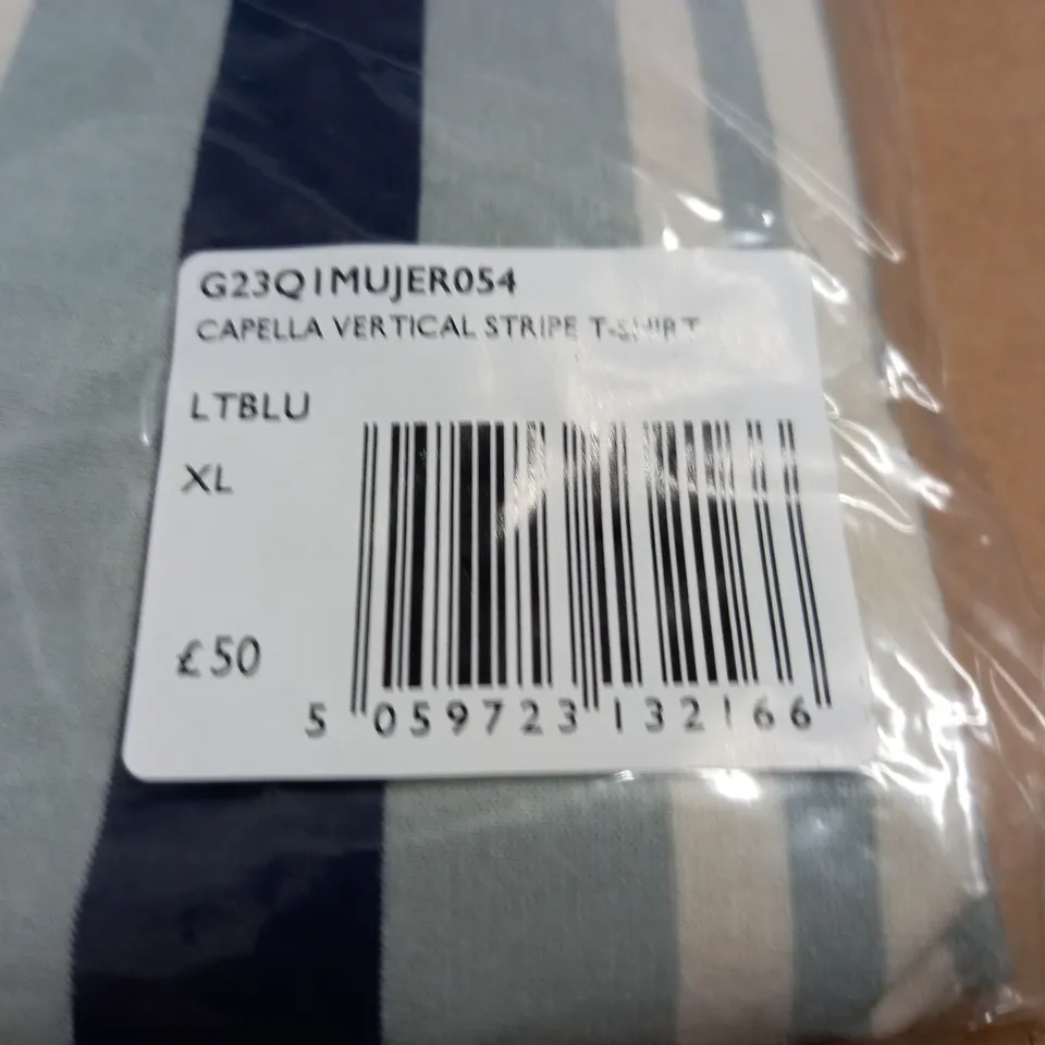 BAGGED PRETTY GREEN CAPELLA VERTICAL STRIPE T-SHIRT - XL