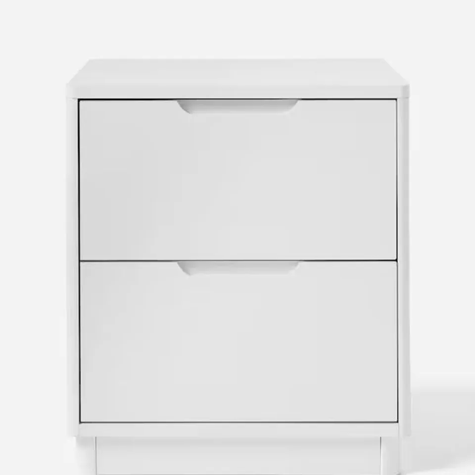 BOXED ELLIA 2 DRAWER SIDE TABLE - WHITE