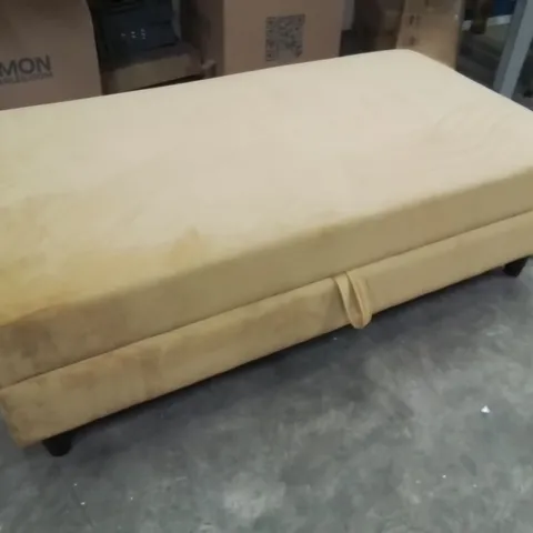 ANYELIS 130CM WIDE RECTANGLE SOLID COLOUR OTTOMAN WITH STORAGE - MUSTARD 