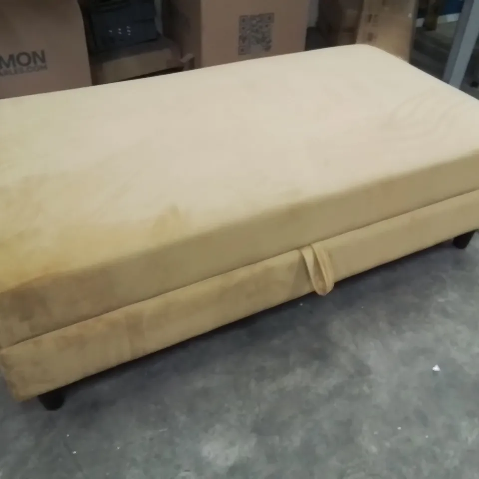 ANYELIS 130CM WIDE RECTANGLE SOLID COLOUR OTTOMAN WITH STORAGE - MUSTARD 