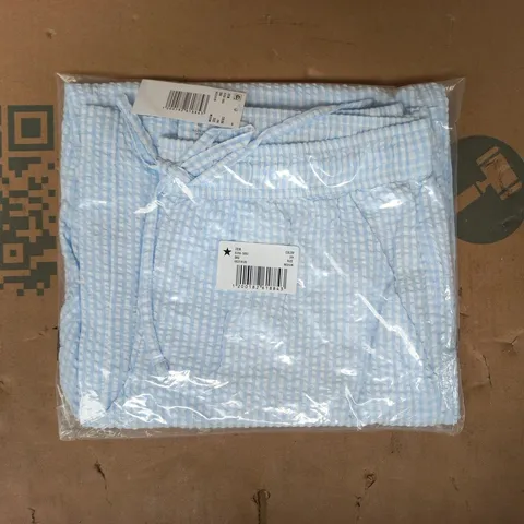 BAGGED HOLLISTER LOW RISE BAGGY PULL ON PANTS IN BLUE GINGHAM SIZE MEDIUM