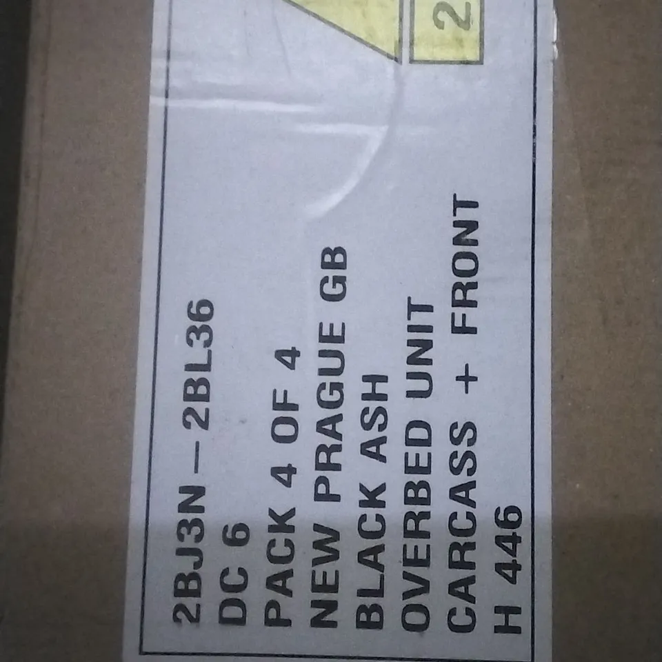 BOXED PRAGUE BLACK ASH OVER BED UNIT ( 3/4 BOXES )