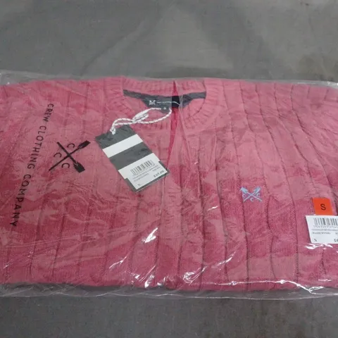 CREW CLOTHING COMPANY COTTON/NYLON CREW NECK JUMPER – PINK, SIZE S