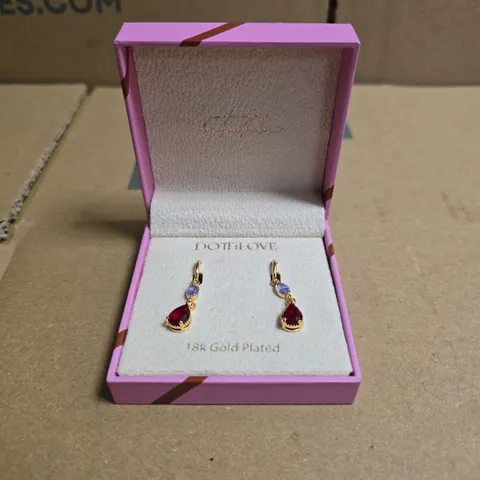 BOXED DOTILOVE 18K GOLD PLATED DANGLING EARRINGS