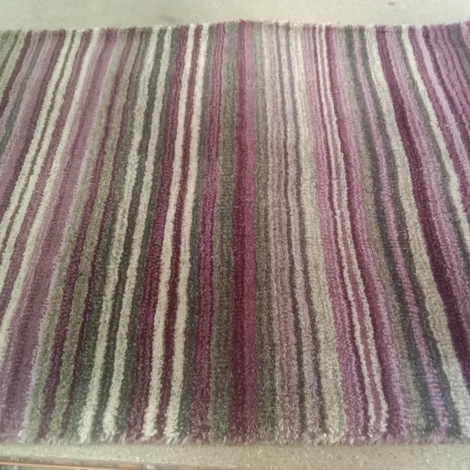 TARREN HANDWOVEN PURPLE WOOL RUG 60X230CM