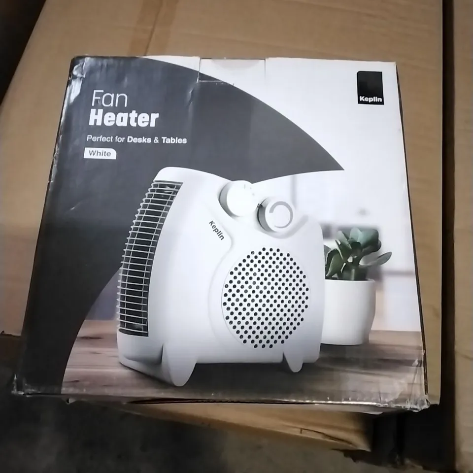 BOXED KEPLIN FAN HEATER FOR DESKS & TABLES - WHITE 