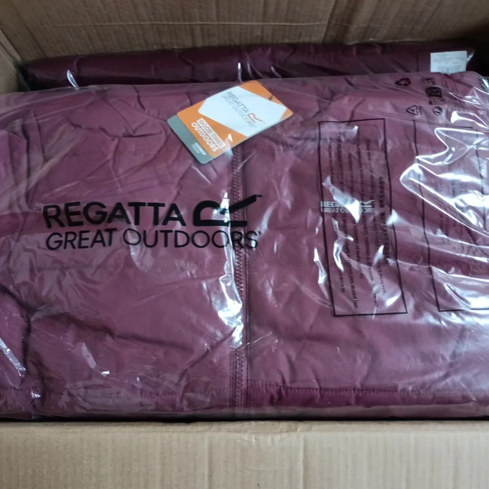 APPROXIMATELY 11 BRAND NEW REGATTA HALKNER JACKETS IN DARK PIMENTO - 15/16YRS