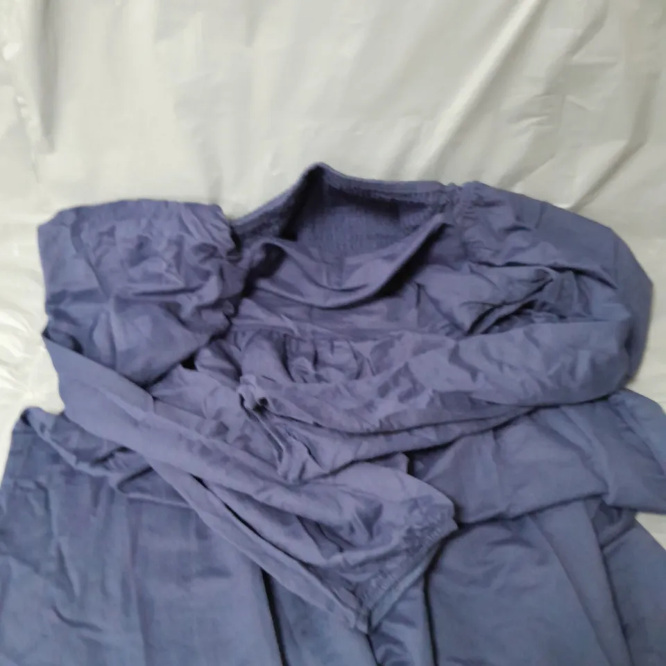 SHIRRED LONG SLEEVE MIDI DRESS - NAVY - 20 RRP £32