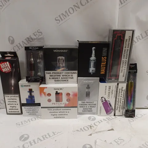 BOX OF APPROXIMATELY 10 ASSORTED E-CIGARETTES