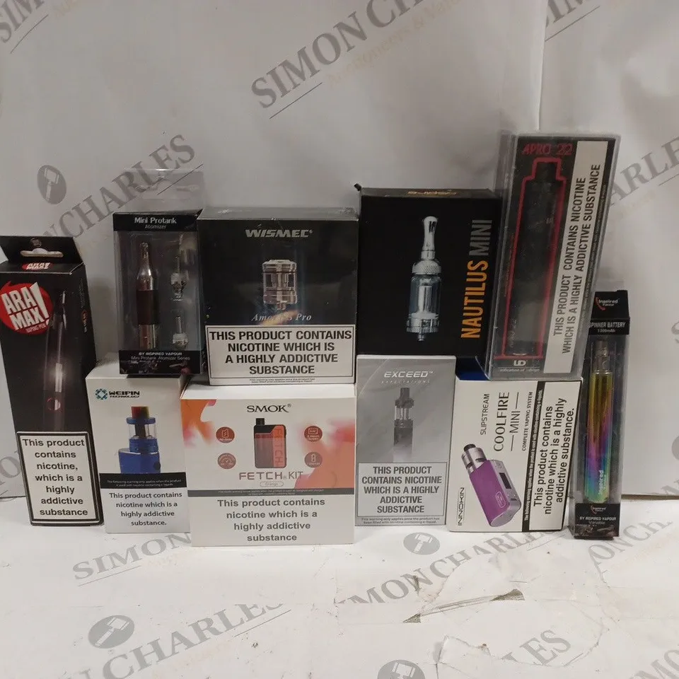 BOX OF APPROXIMATELY 10 ASSORTED E-CIGARETTES