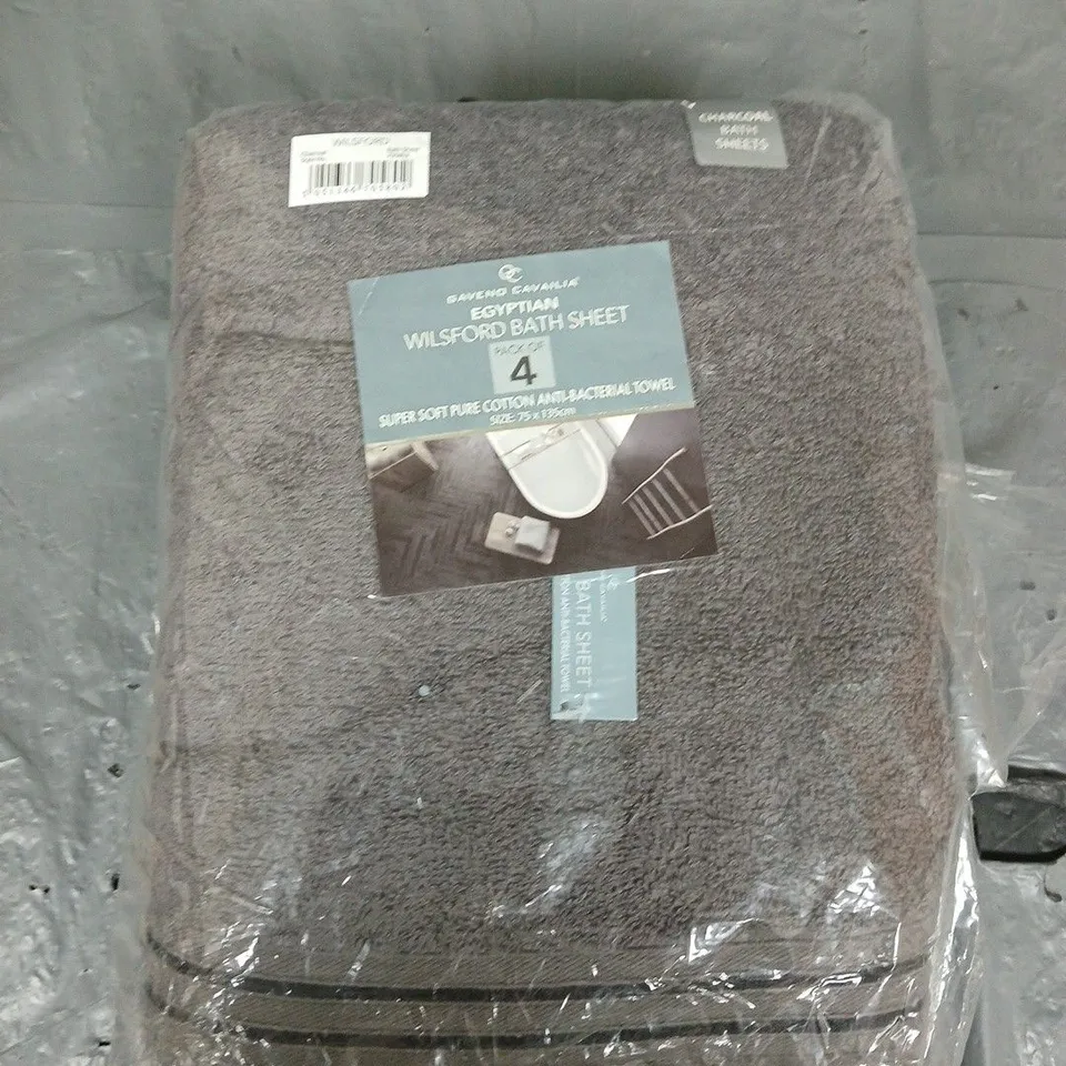 GAVENO CAVAILIA EGYPTIAN WILSFORD PACK OF 4 BATH SHEETS 