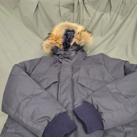 PYRENEX FULL ZIP JACKET WITH FAUX FUR HOOD SIZE M