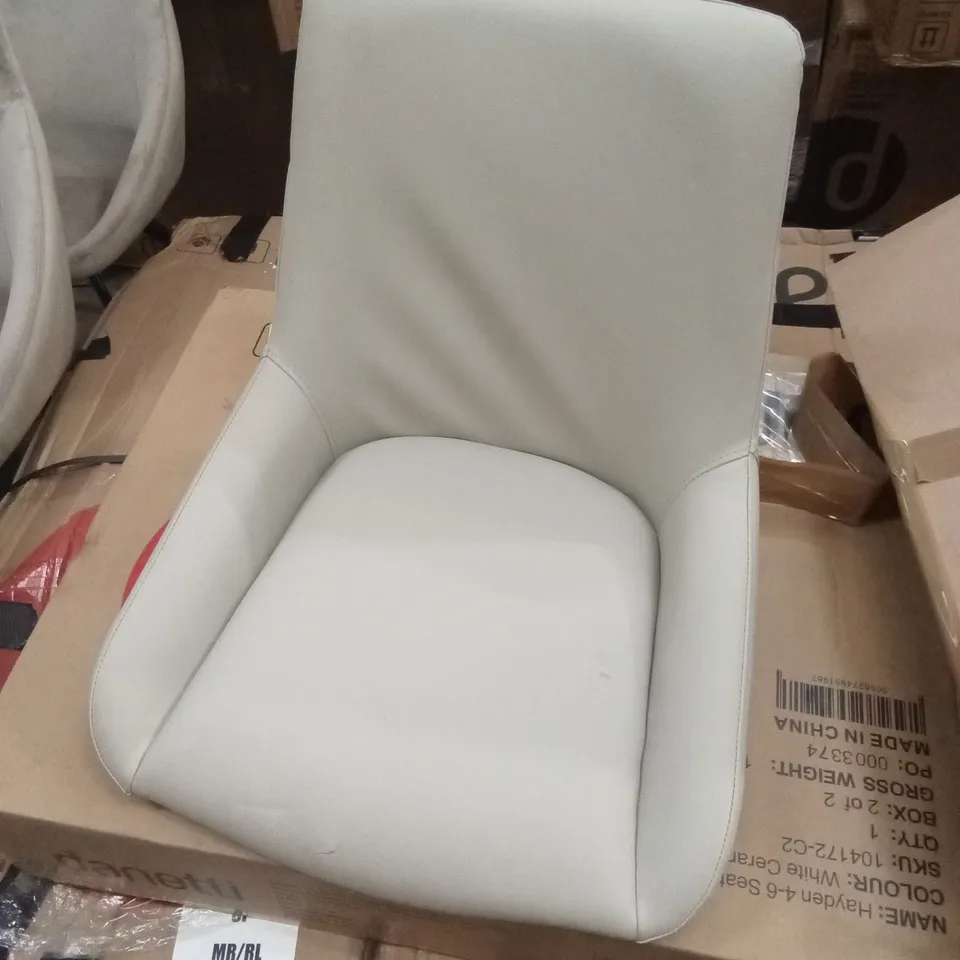 BOXED TO CONTAIN 2 DESIGNER DINING CHAIRS, DESIGNS DIFFER 