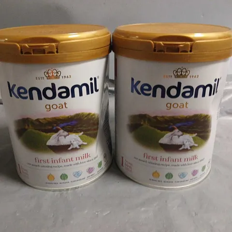 LOT OF 2 800G TUBS OF KENDAMIL GOAT FIRST INFANT MILK 