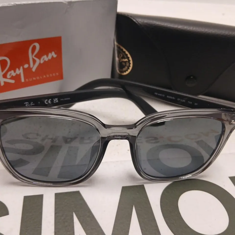 RAY-BAN SUNGLASSES – TRANSLUCENT GREY FRAME