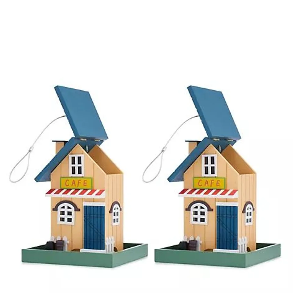 GARDEN REFLECTIONS SET OF 2 HOUSE BIRD FEEDERS