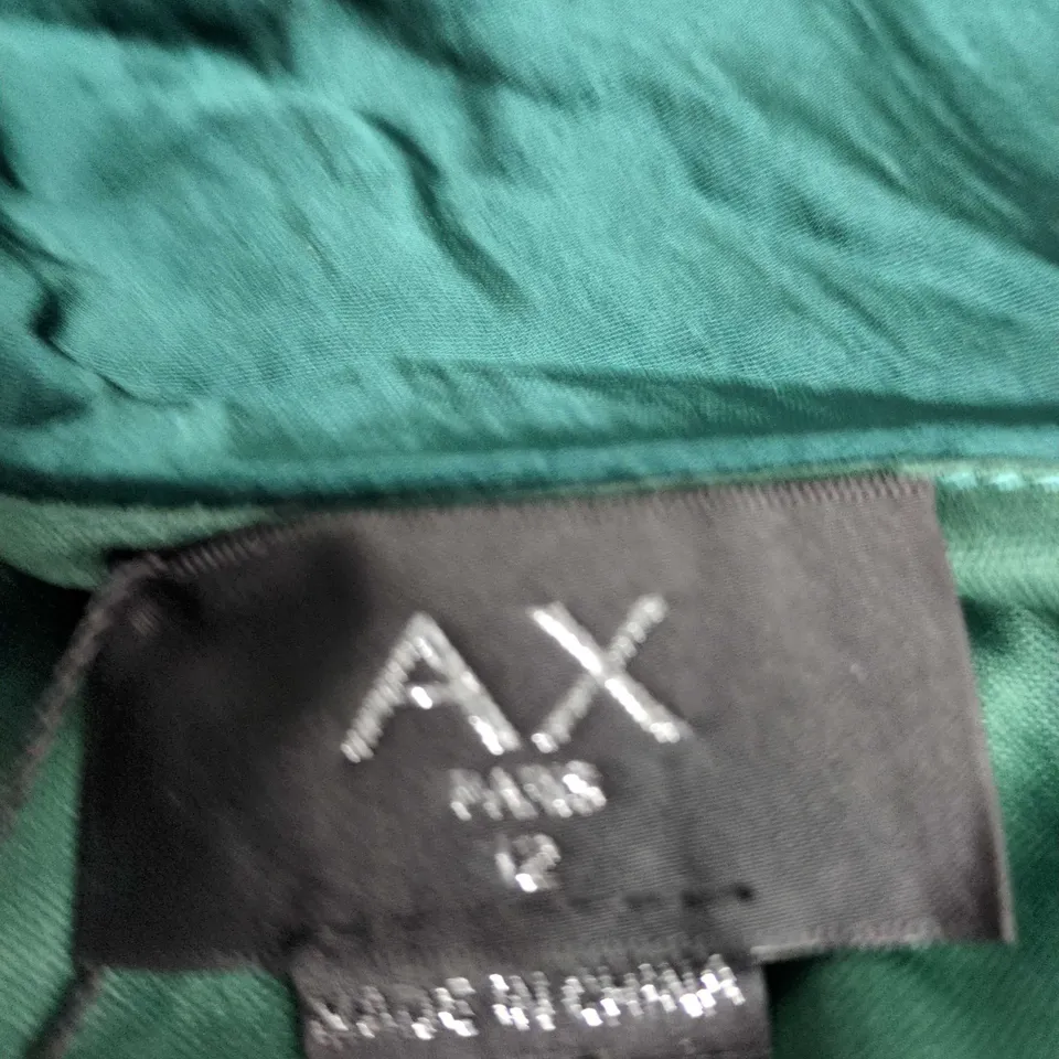 AX PARIS TEAL SATIN DRESS, UK SIZE 12
