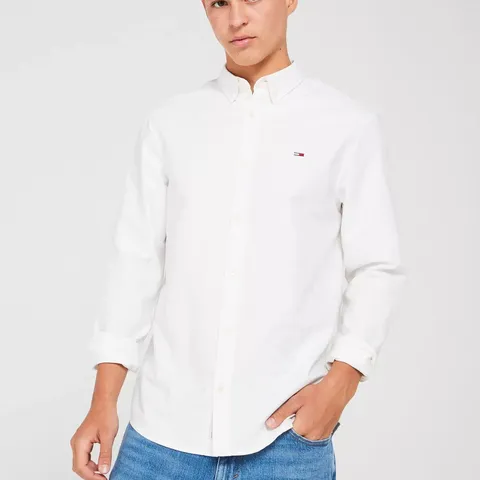 TOMMY JEANS REGULAR FIT OXFORD SHIRT - WHITE - 3XL