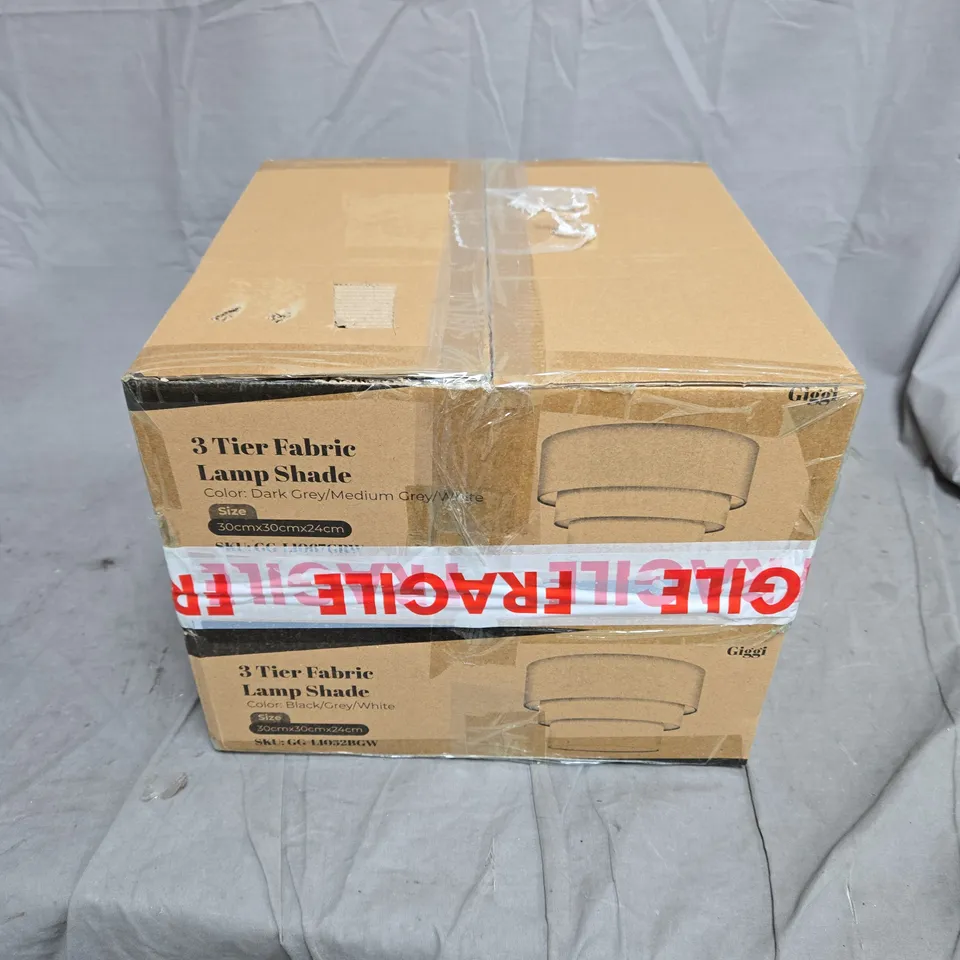 3 TIER FABRIC LAMP SHADES BOXED