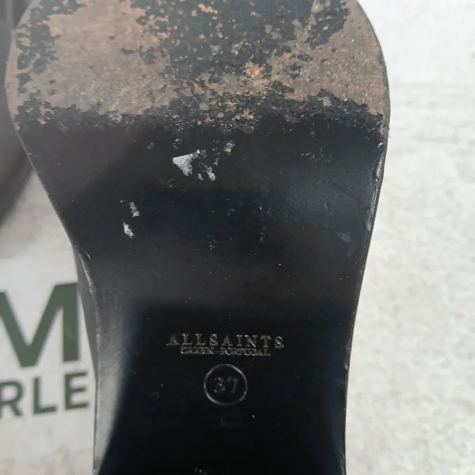 ALLSAINTS BLACK LEATHER CHELSEA BOOT, (EU37)