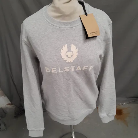 BELSTAFF SIGNATURE CREW NECK IN OLD SILVER HEATHER SIZE M