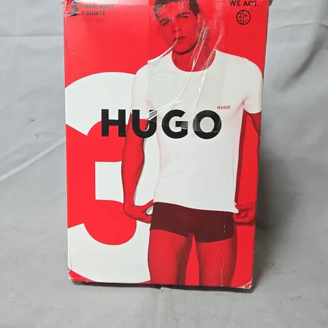HUGO BOSS BODYWEAR REGULAR FIT 3 PACK T-SHIRTS - ASSORTED - SIZE L
