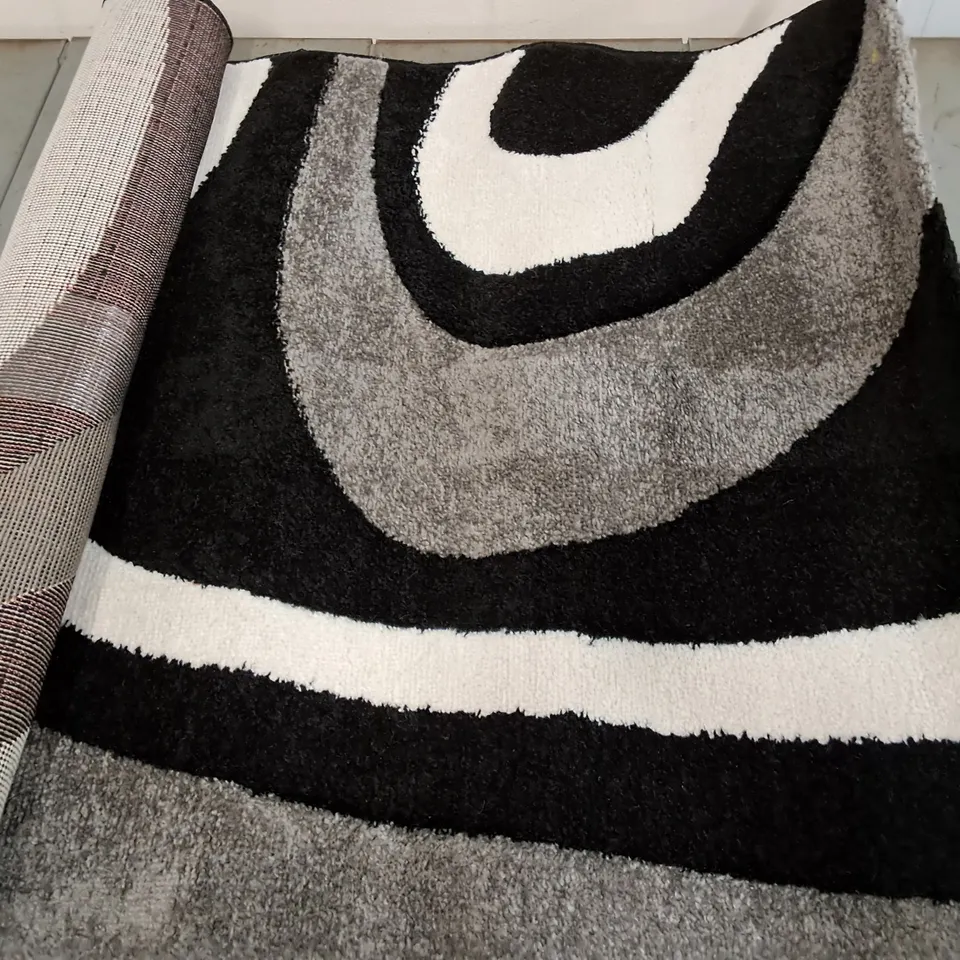 BRAND NEW PACO INFERNO BLACK RUG - 80X150CM