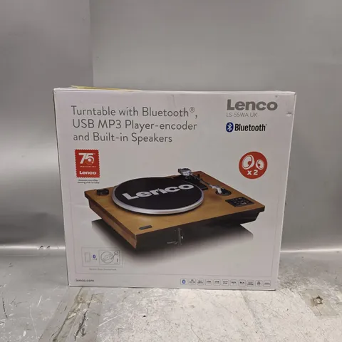 BOXED LENCO TURNTABLE WITH BLUETOOTH AND BUILT IN SPEAKERS - LS-55WA UK