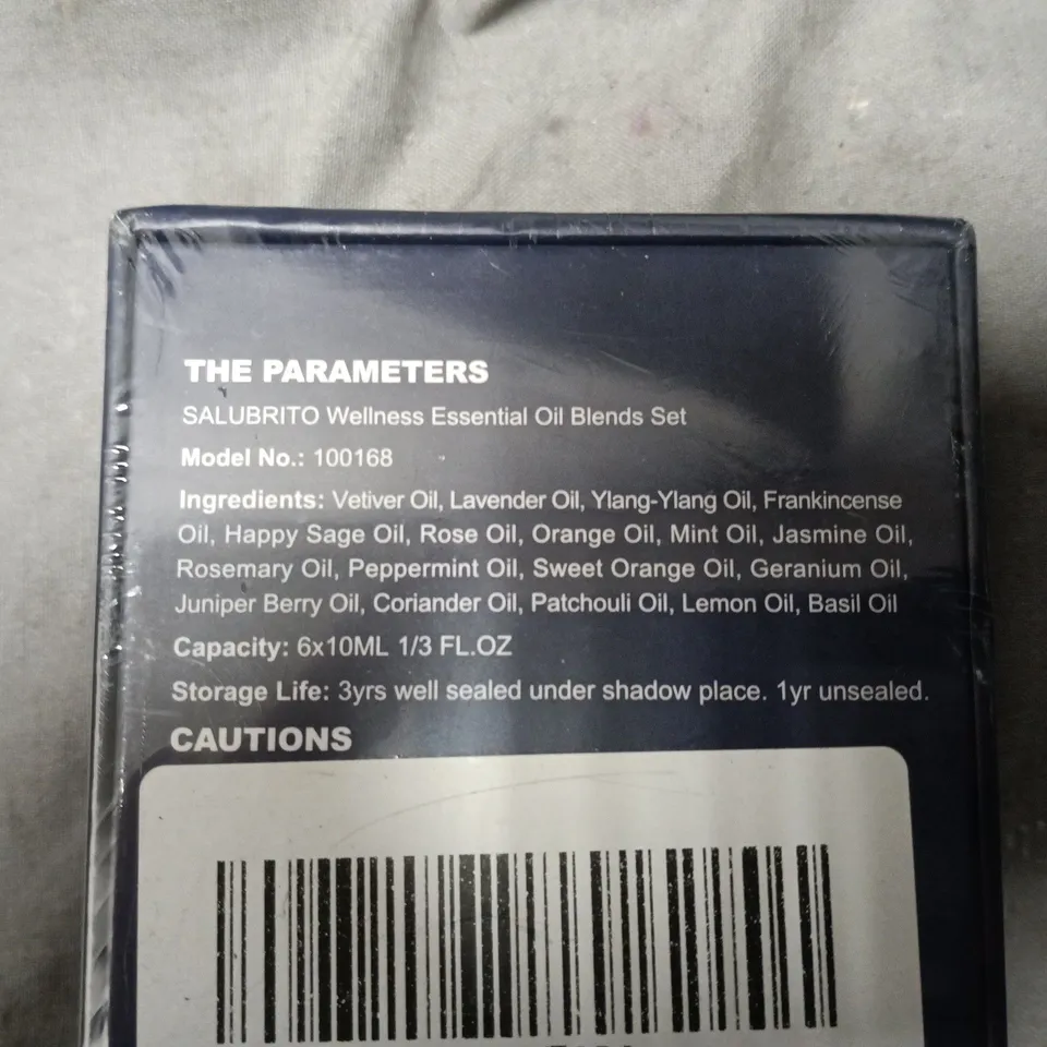 5 BOXED AND SEALED SALUBRITO WELLNESS ESSENTIAL OIL BLENDS SETS – (6 X 10ML IN EACH SET)