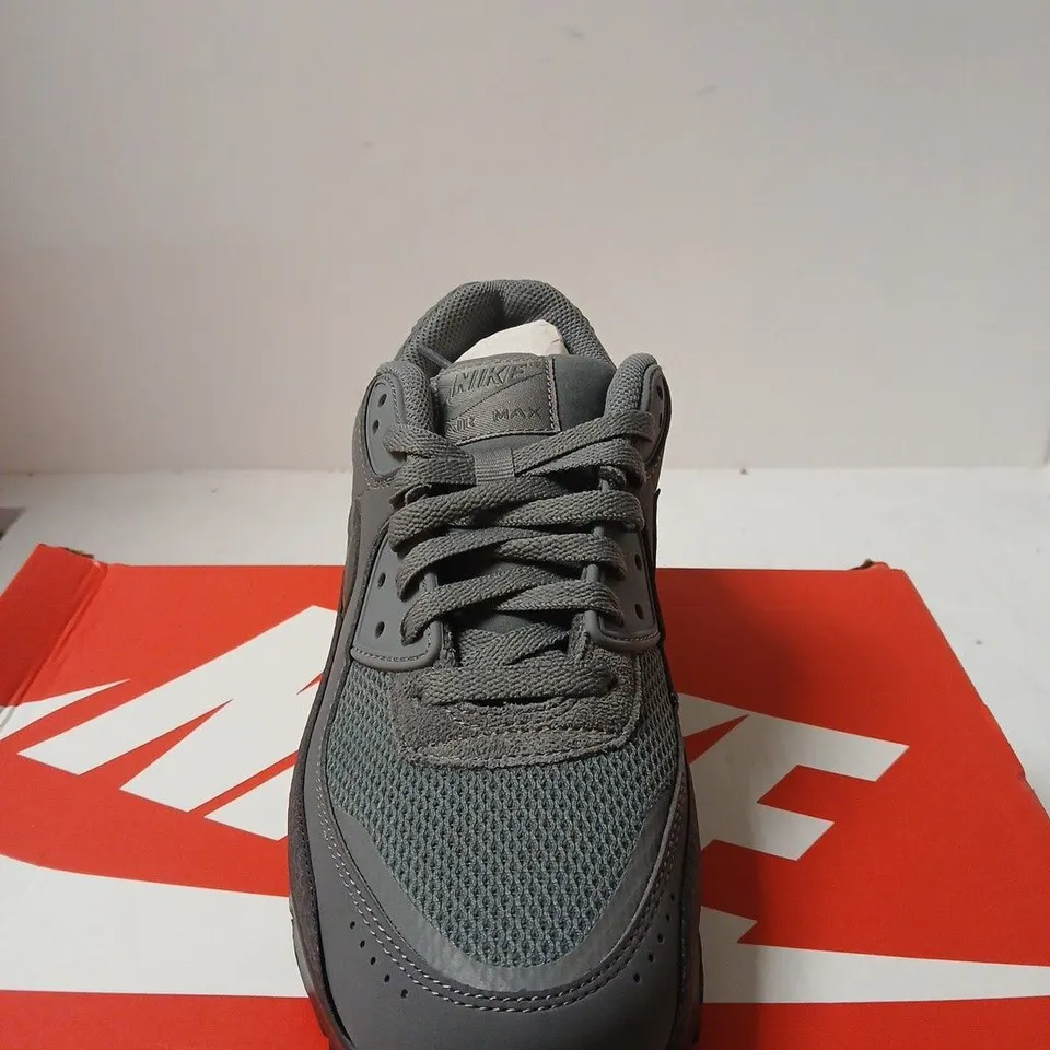 BOXED PAIR OF AIR MAX 90 PRM SNEAKERS – SMOKE GREY/IRON GREY, UK 8