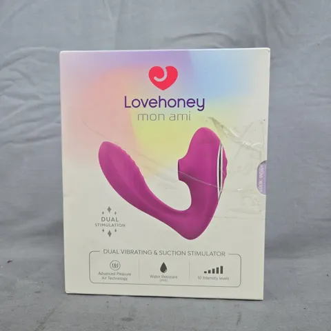 BOXED LOVEHONEY MON AMI DUAL VIBRATING & SUCTION STIMULATOR