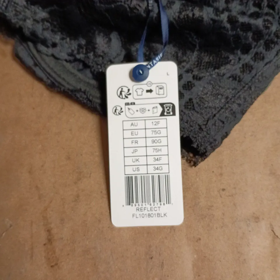 FANTASIE SIDE SUPPORT BLACK BRA UK 34F TAGGED
