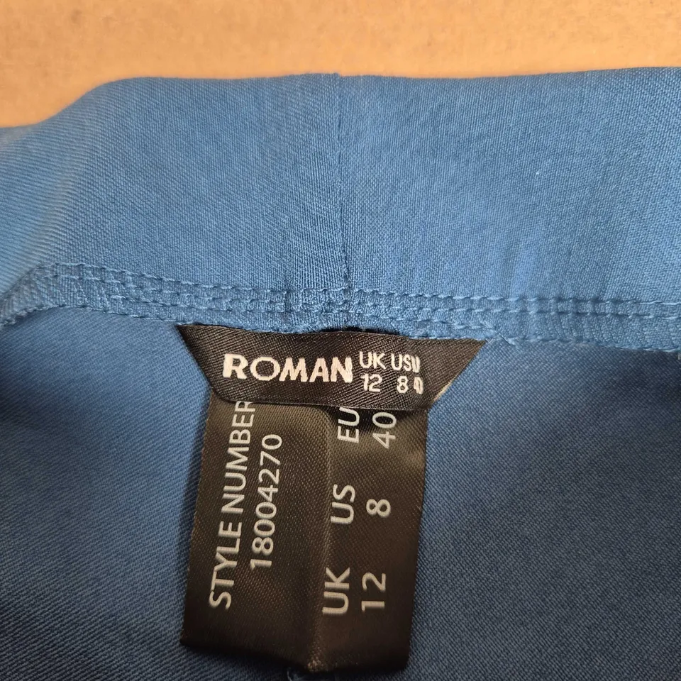 ROMAN CROP TROUSERS – PETROL BLUE, UK 12 (US 8 / EU 40)