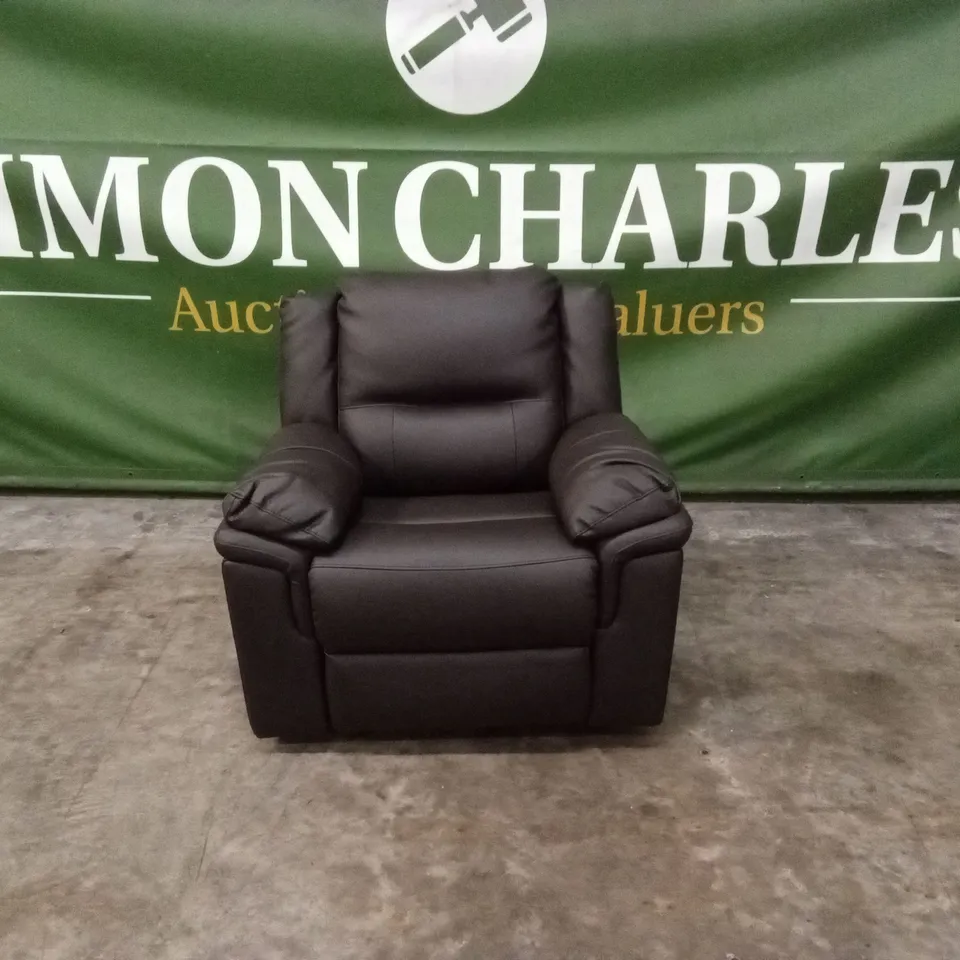 ALBION LUXURY FAUX LEATHER HIGH BACK MANUAL RECLINER ARMCHAIR RRP £499