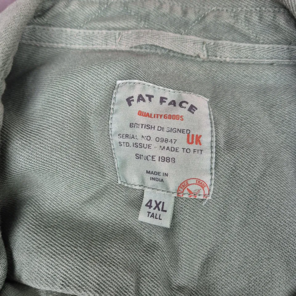 FAT FACE OLIVE GREEN SHIRT JACKET – 4XL TALL (MEN'S)