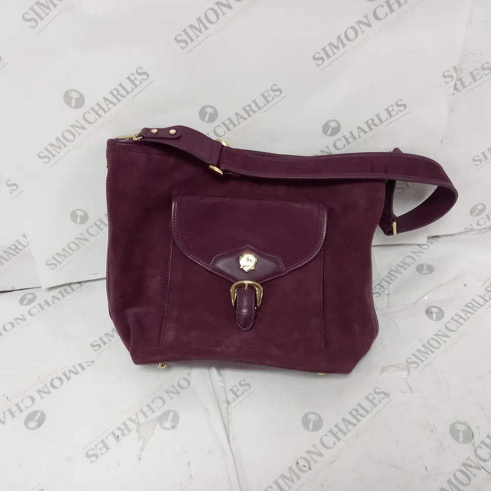 PAUL COSTELLOS DRESSAGE PURPLE HANDBAG 