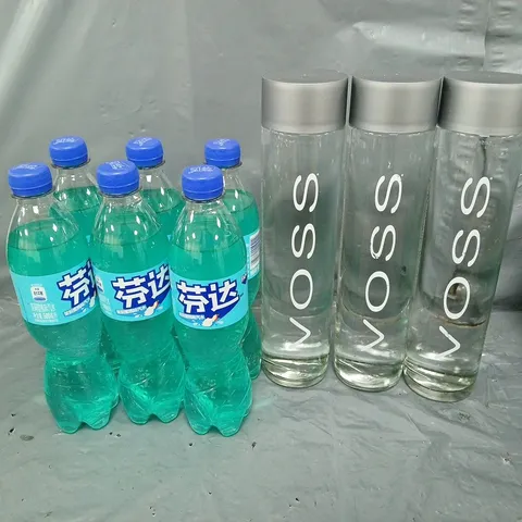 TOTE OF APPROXIMATELY 10 ASSORTED DRINKS ITEMS TO INCLUDE - FANTA, AND VOSS