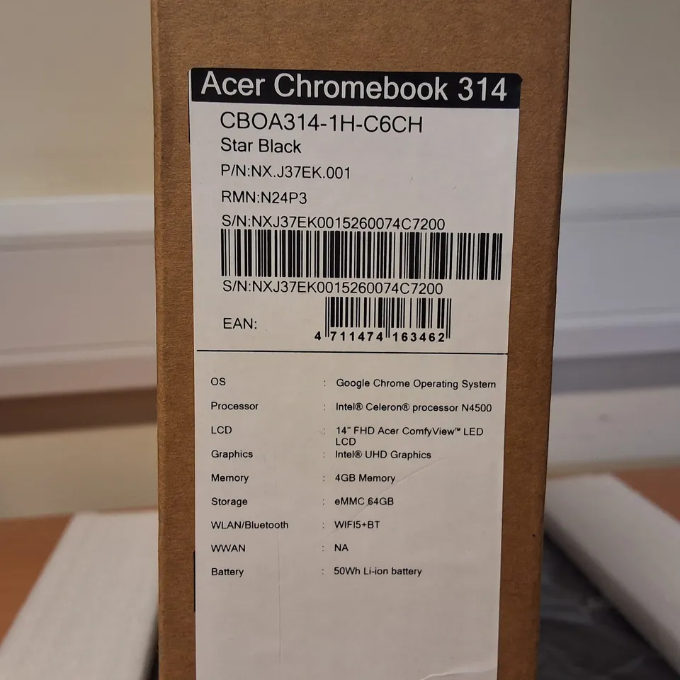 BOXED ACER CHROMEBOOK 314 INTEL CELERON LAPTOP IN STAR BLACK - CBOA314-1H-C76H