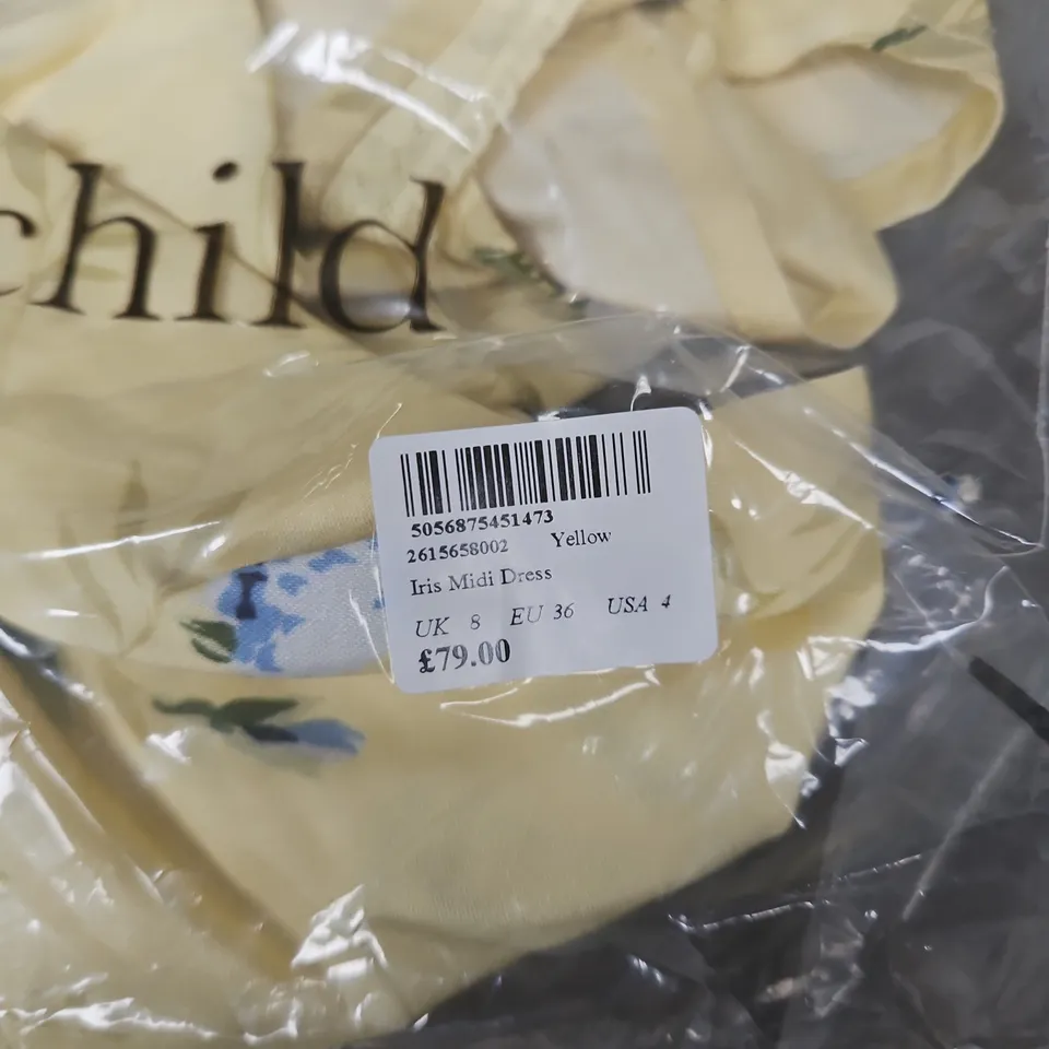 BAGGED NOBODY'S CHILD IRIS MIDI DRESS – YELLOW FLORAL- UK 8