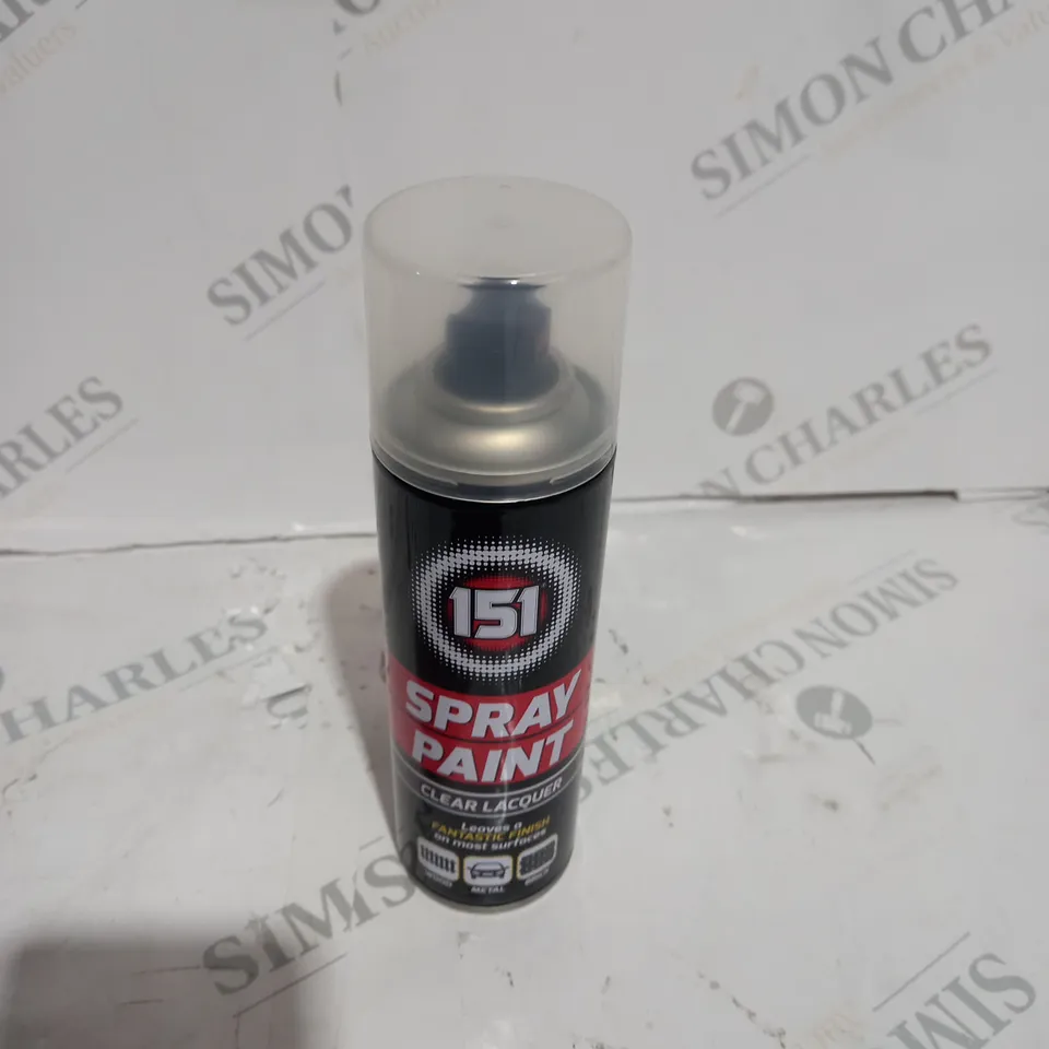 BOX OF ASSORTED CLEAR LACQUER SPRAY PAINT 