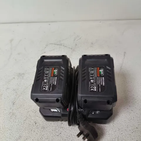 2 X WEBB ECO 20V LITHIUM-ION BATTERIES WITH CHARGER