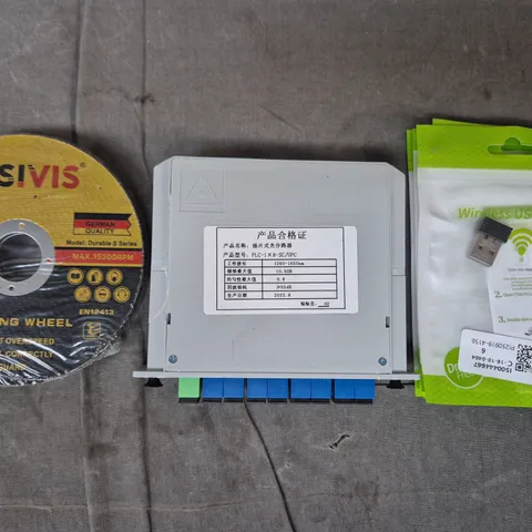 APPROXIMATELY 10 ASSORTED HOUSEHOLD ITEMS TO INCLUDE CISIVIS CUTTING WHEEL, WIRELESS USB ADAPTER, ETC