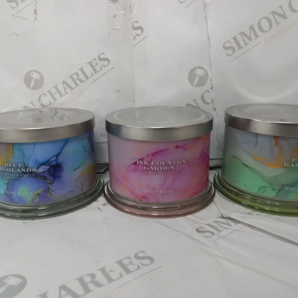 HOMEWORX BY HARRY SLATKIN SET OF HOME SANCTUARY 3 WICK CANDLES