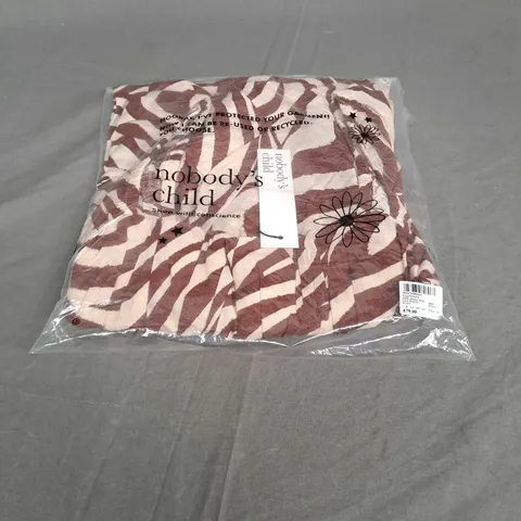 SEALED NOBODYS CHILD HEIDI MIDAXI DRESS LIMA ABSTRACT IN BROWN - UK 14 